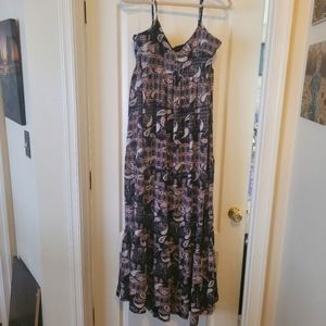 NWOT ENTRO Paisley print Maxi dress size L